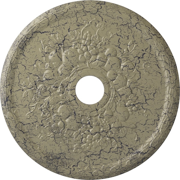 Ekena Millwork Grape Ceiling Medallion (Canopies up to 3 5/8"), 22 5/8"OD x 3 5/8"ID x 5/8"P, Castle Stone Crackle CM22GRCSC - main